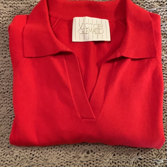 Victor Glemaud Polo Dress Fire Red - Picture 8 of 9